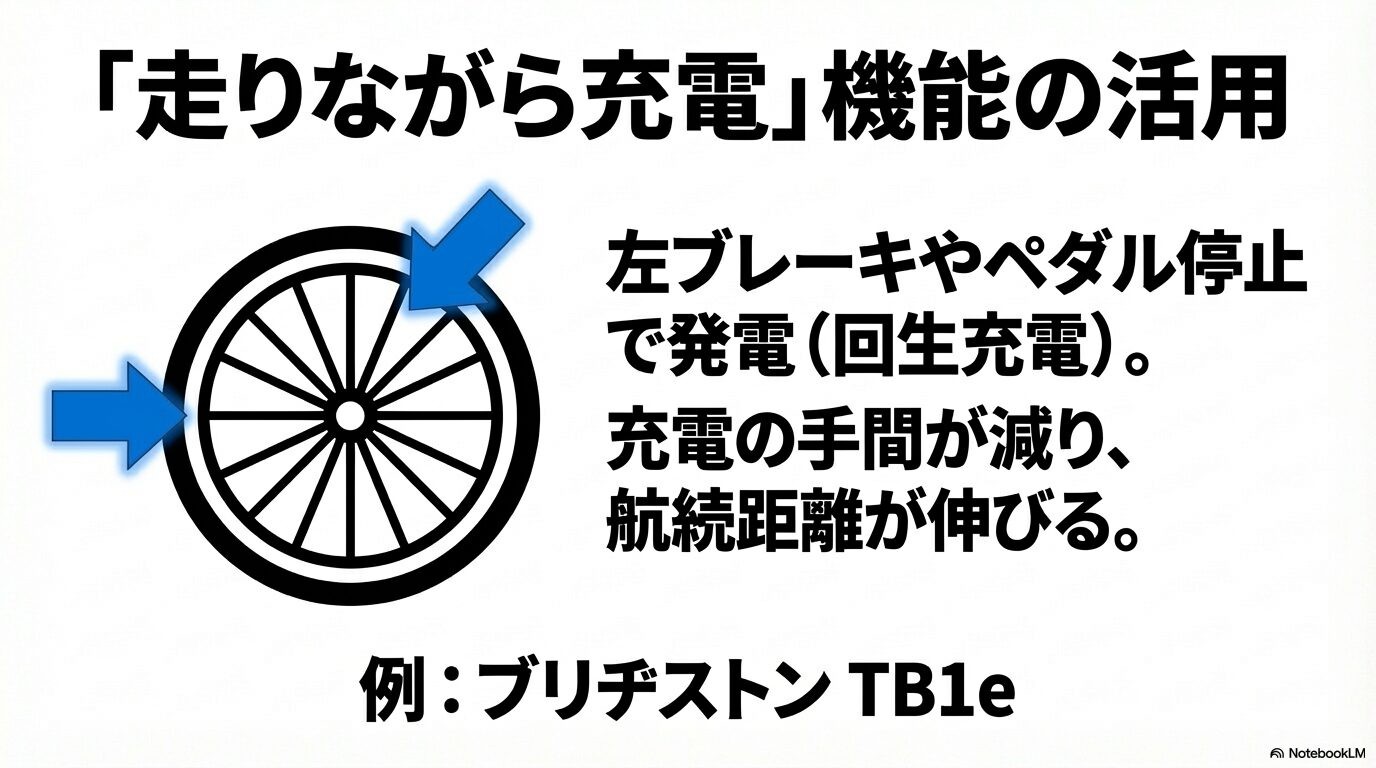 走りながら自動充電する機能を備えたブリヂストンTB1eの通勤における優位性