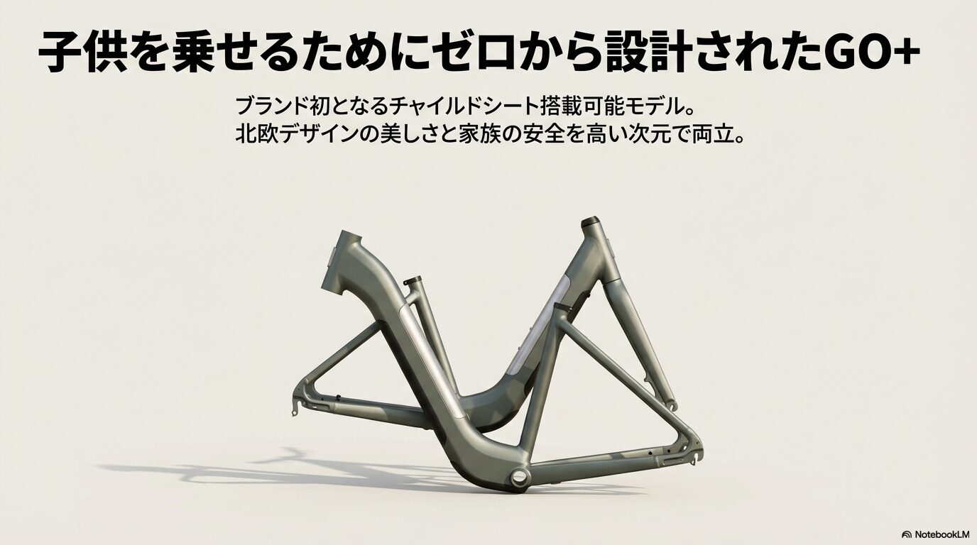 ブランド初となるチャイルドシート搭載可能モデルMATE GO+の設計コンセプト