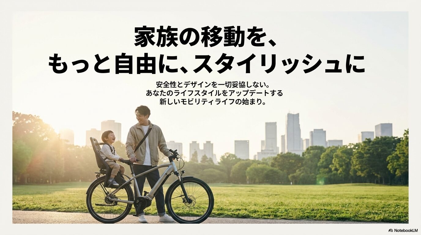 MATEの電動自転車の子供乗せに関する結論をまとめたスライド画像