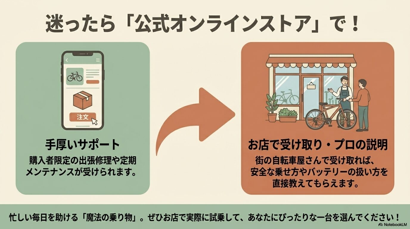 手厚いサポートと店舗受取ができる公式オンラインストアで購入するメリット